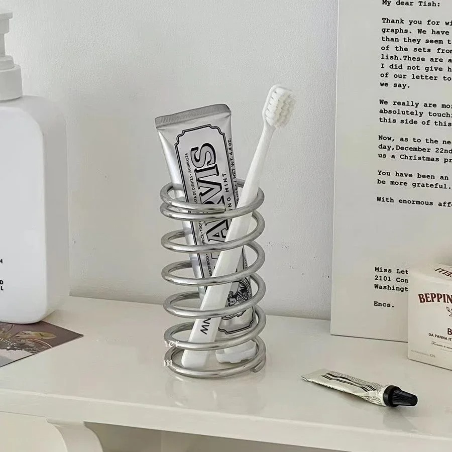 Home Center Bathroom Accessories - Stainless Steel Toothbrush Holder Metal Bathroom