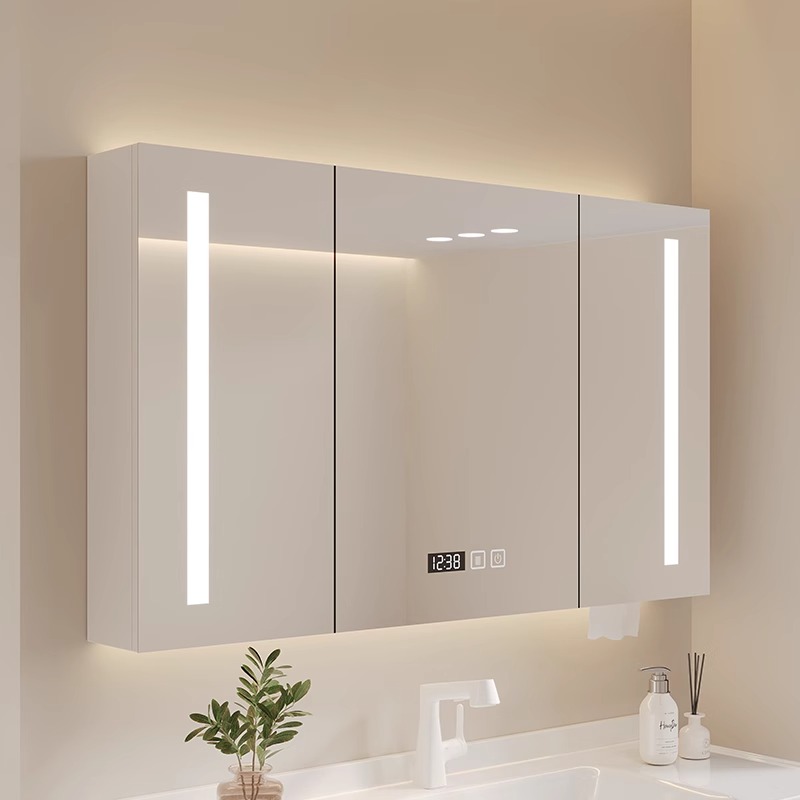 Home Bathroom Partition - Storage Organizer Cupboard Mirror Accessories Toilet