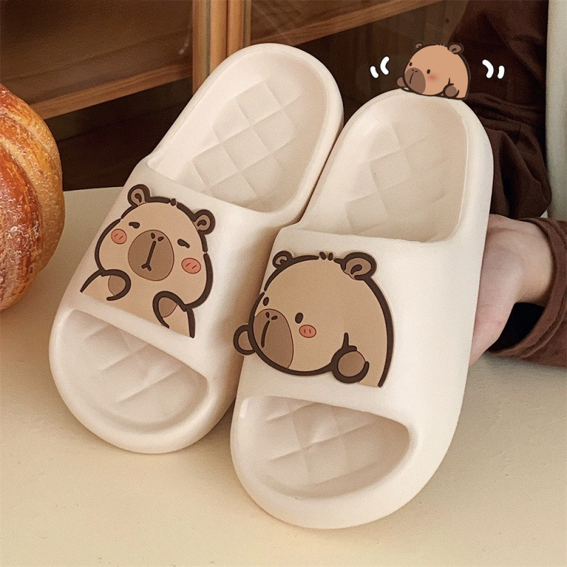 Home Bathroom Size - Women Slippers Cute Capybara House Slippers