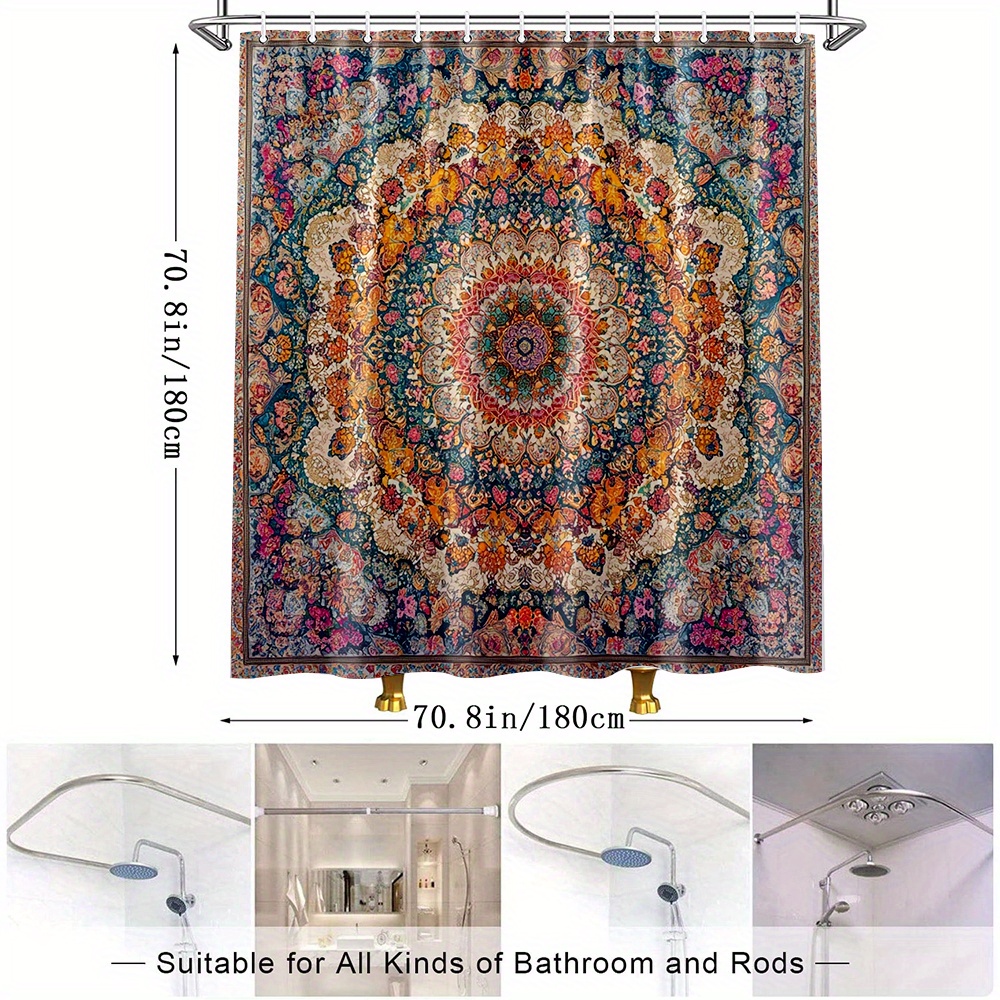 Shower Curtain Multi Sizes 2D  - Home Bathroom Partition recension och pris