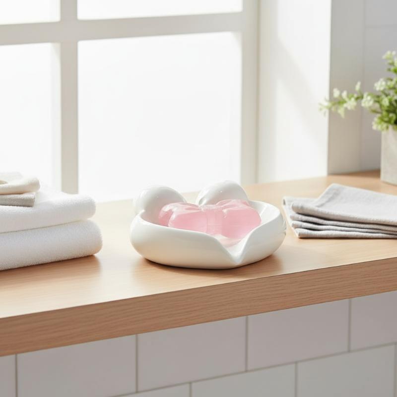 Cute Bow Heart Shaped Ceramic  - Home Bathroom Vanity recension och pris