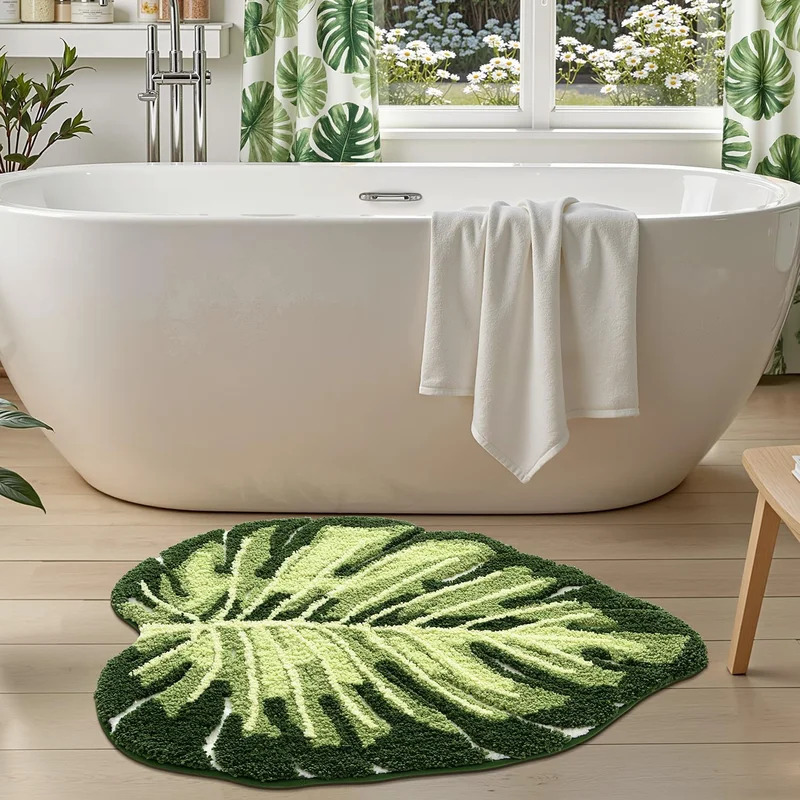 VIKAMA Non-Slip Bath Mat Green - Zara Home Bathroom Rug recension och pris