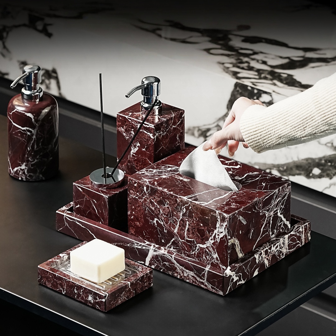 Luxury Natural Marble Rosa Lev - Home Center Bathroom Accessories recension och pris