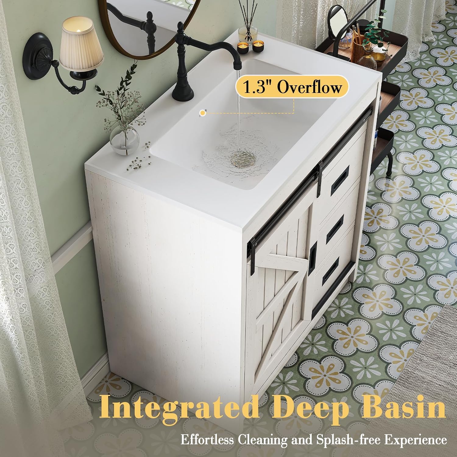 Large Farmhouse Bathroom Vanit - Home Bathroom Vanity recension och pris