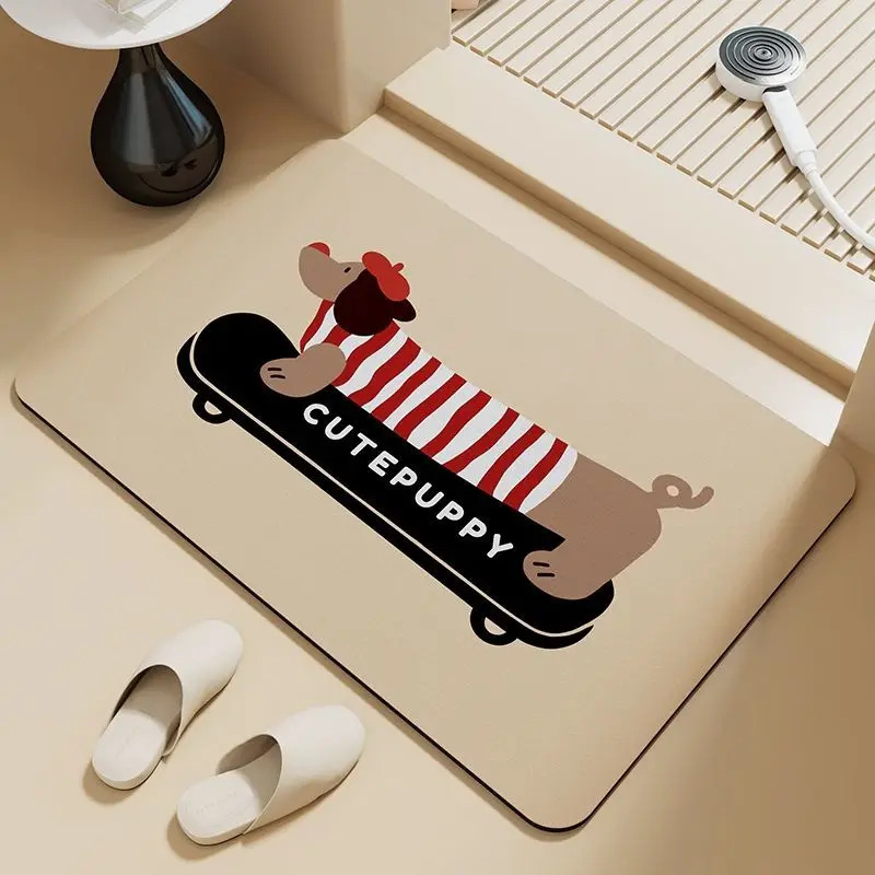 VIKAMA Cute Sausage Dog Stripe - Zara Home Bathroom Rug recension och pris