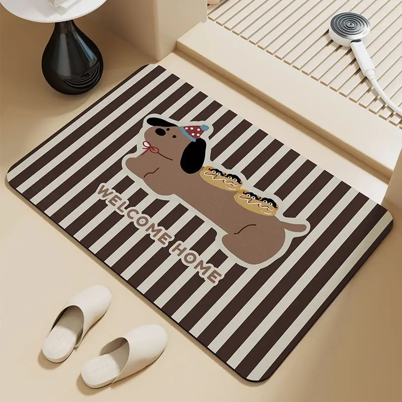 VIKAMA Cute Sausage Dog Stripe - Zara Home Bathroom Rug recension och pris
