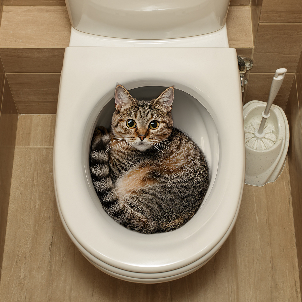 3D Funny Cat Toilet Sticker Ba - Home Center Bathroom Accessories recension och pris