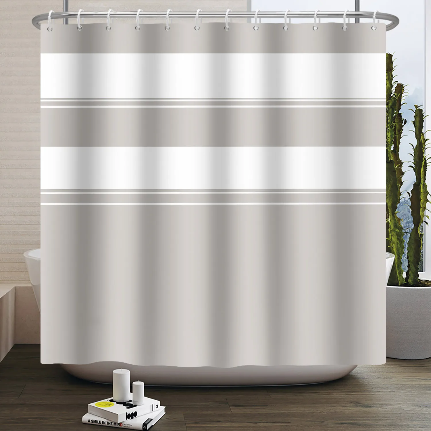 Simple Line Pattern Shower Cur - Home Bathroom Partition recension och pris